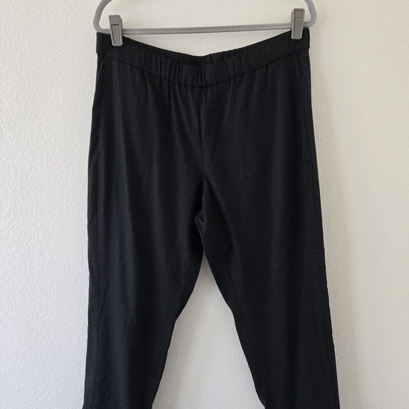 J. Jill Linen Stretch Pull On Pants Black Slim-leg Cropped Size Large New No Tag - Picture 5 of 15
